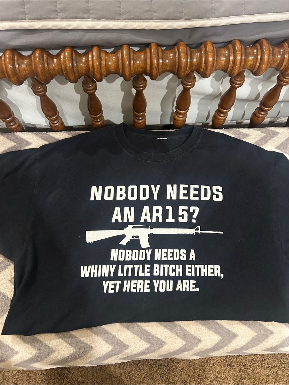 Black AR15 gun tee shirt